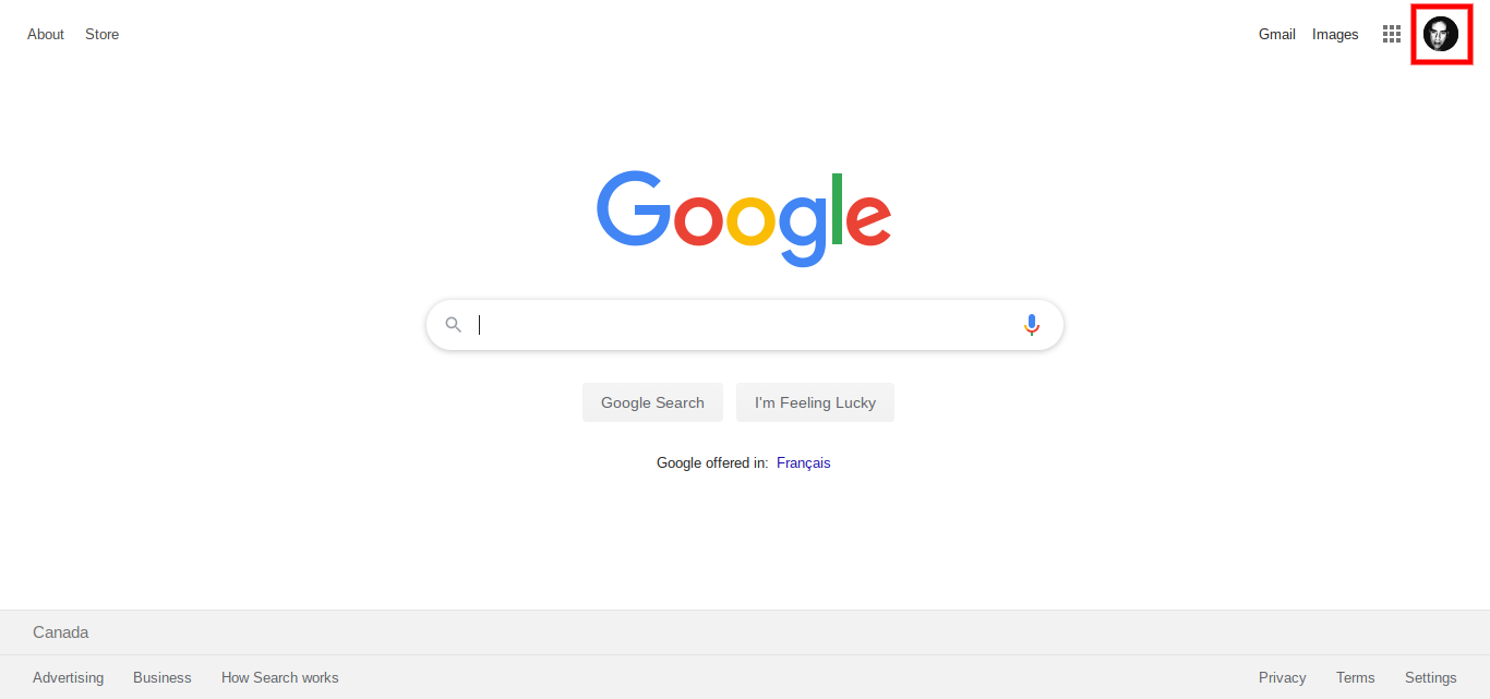 Google's webpage.